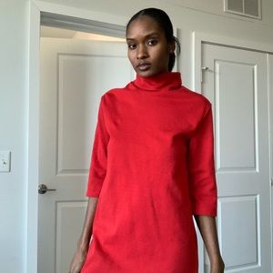 Red Zara turtle neck dress